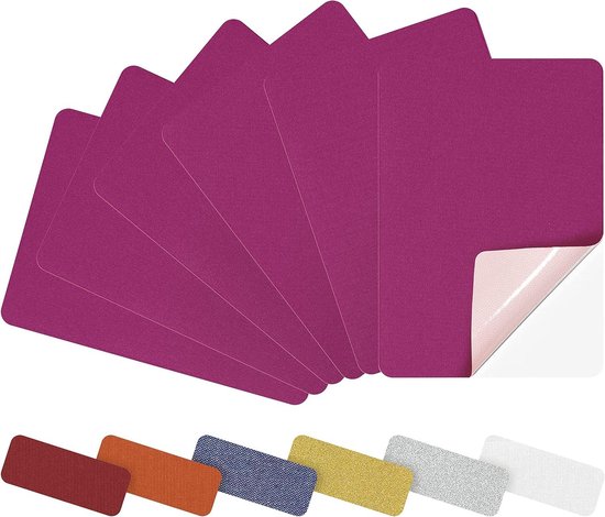 Nylon reparatiepleisters - Zelfklevende patches - Outdoor uitrusting - Waterdichte reparatie - 6 stuks - Rozerood