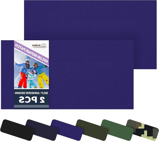 Nylon Reparatiepleisters - Zelfklevende Patches - Textiel Herstellen - Waterdicht Zelfklevend - 10 x 20 cm - Blauw van Merkloos