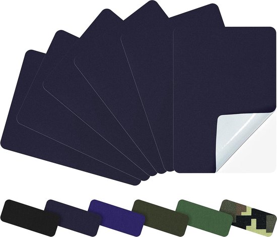 Nylon Reparatiestickers - Zelfklevende Pleisters - Outdoor Uitrusting Repareren - Waterdicht en Zelfklevend - 6 stuks - Donkerblauw van Merkloos