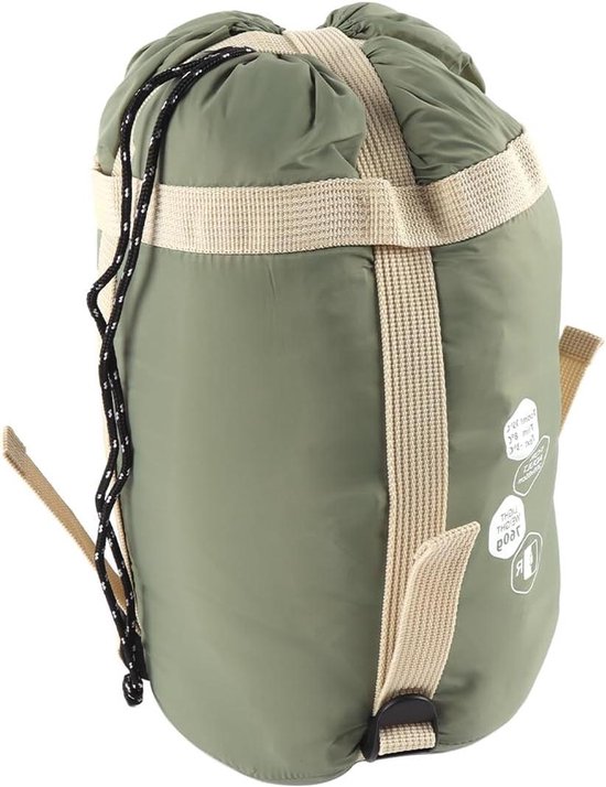 Nylon slaapzak - Lichtgewicht tas - Kamperen en reizen - Water- en slijtvast - 205 x 85 cm - Groen