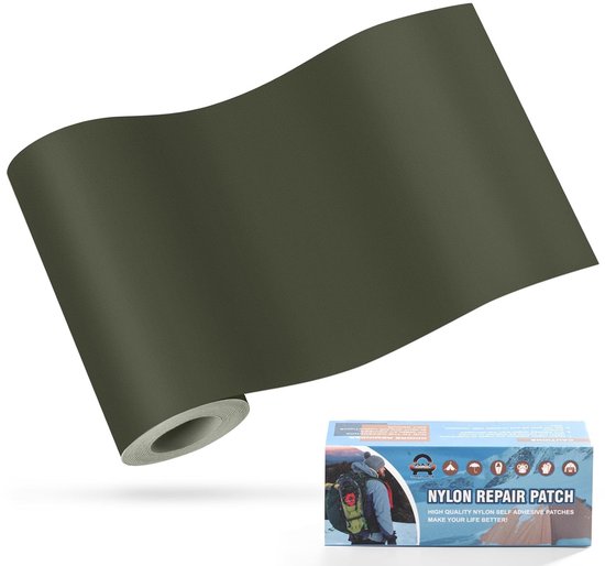 Nylon Zelfklevende Patches, 10x160cm Waterdichte Reparatiepatch voor Tent, Donsjack en Slaapzak, Army Green, Ideaal voor Herstel en Bescherming