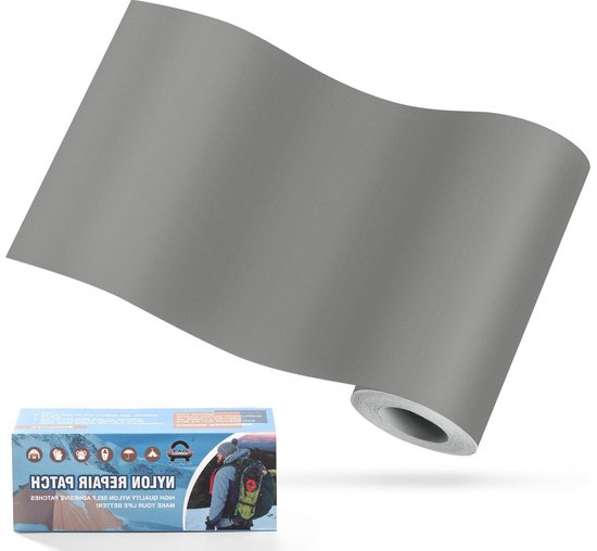 Nylon zelfklevende reparatiepatches, 10x160cm, waterdichte grijze nylonplakstrip voor tenten, jassen en slaapzakken