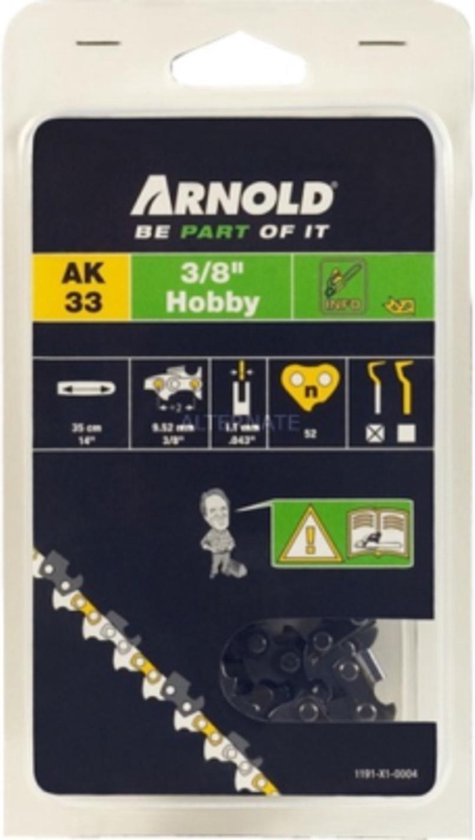 O Kettingzaag Arnold zaagketting 3/8" Lp, 1,1 Mm, 52 Schakels, Met Veiligheidsschakel, Halfbeitel van Arnold