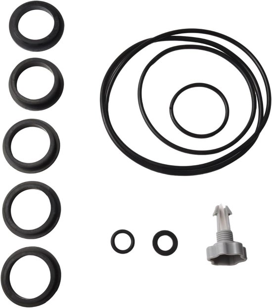 O-ringen Reparatiekit - Zandfilterpomp Afdichting - Zwembad Onderhoud - Lekvrij Ontwerp - 11 x 11 x 4 cm - Zwart