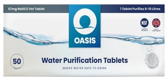 Oasis waterzuiveringstabletten 10 liter per tablet (50 stuks) 67mg van Oasis