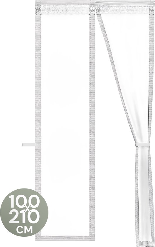 O'DADDY® Deurgordijn Deluxe FIBER - Magnetisch Vliegengordijn - Voor Nieuwbouw en Standaard Deuren - Eenvoudige Installatie - Deurhor Wit - 100x210 cm van O'DADDY
