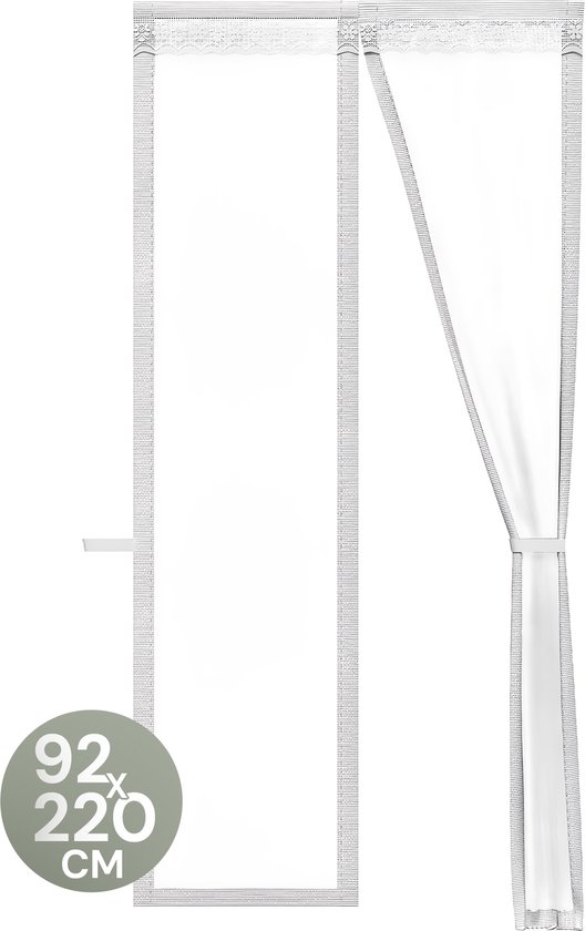 O'DADDY® Deurgordijn Deluxe FIBER - Magnetisch Vliegengordijn - Voor Nieuwbouw en Standaard Deuren - Eenvoudige Installatie - Deurhor Wit - 92x220 cm van O'DADDY
