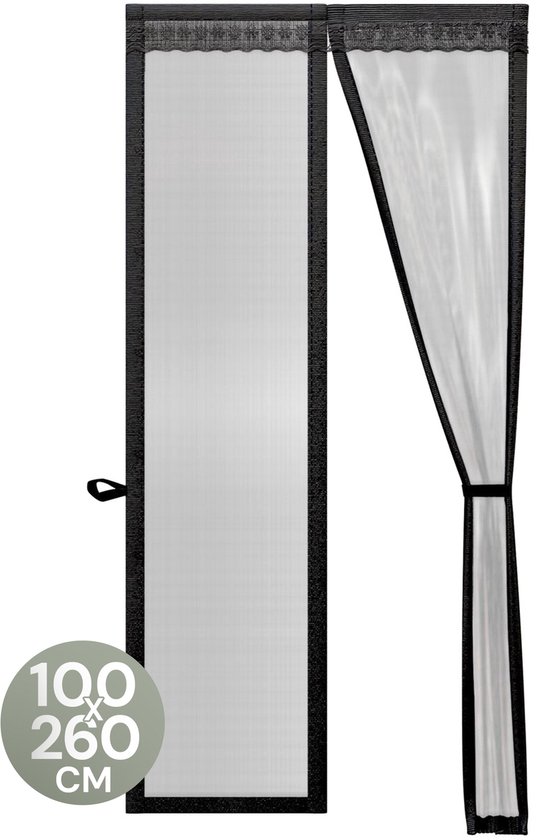 O'DADDY® Deurgordijn Deluxe FIBER - Magnetisch Vliegengordijn - Voor Nieuwbouw en Standaard Deuren - Eenvoudige Installatie - Deurhor Zwart - 100x260 cm