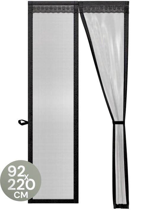 O'DADDY® Deurgordijn Deluxe FIBER - Magnetisch Vliegengordijn - Voor Nieuwbouw en Standaard Deuren - Eenvoudige Installatie - Deurhor Zwart - 92x220 cm van O'DADDY