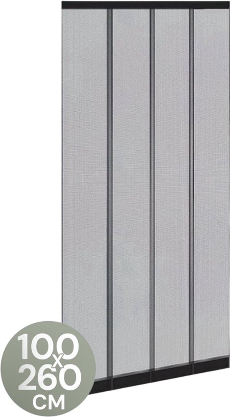 O'DADDY® Vliegengordijn Lamellenhor - 100x260 cm - Deurgordijn - Hordeur - Aanpasbaar Ontwerp - Glasvezel - Deurhor Zwart van Merkloos