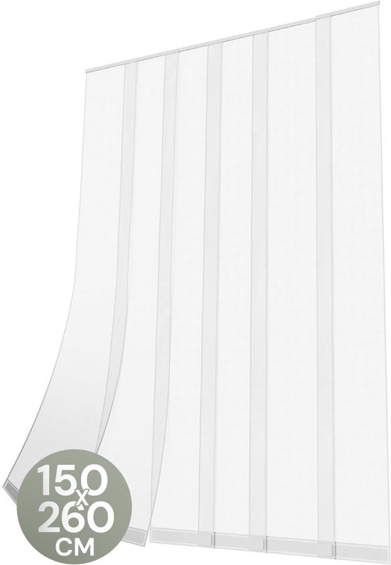 O'DADDY® Vliegengordijn Lamellenhor - 150x260 cm - Deurgordijn - Hordeur - Aanpasbaar Ontwerp - Glasvezel - Deurhor Wit van Merkloos