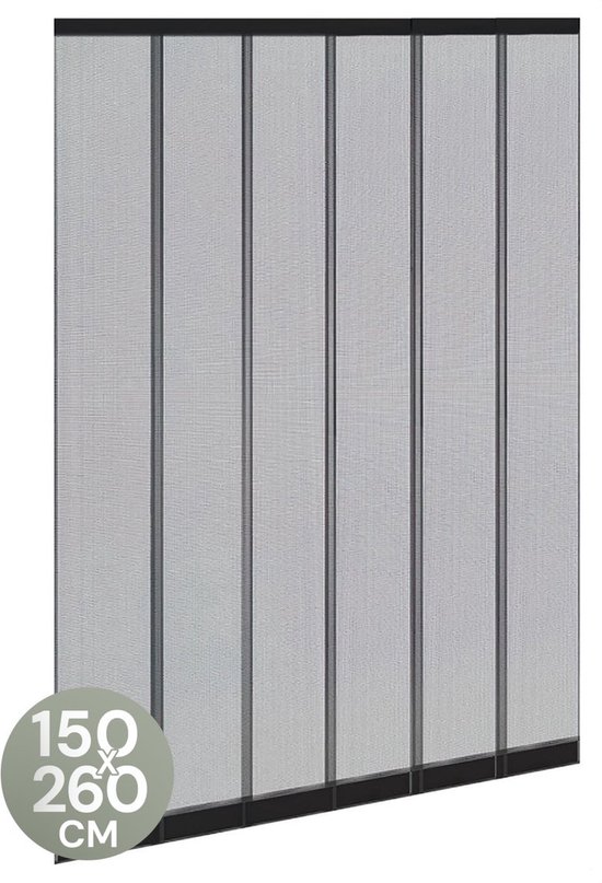 O'DADDY® Vliegengordijn Lamellenhor - 150x260 cm - Deurgordijn - Hordeur - Aanpasbaar Ontwerp - Glasvezel - Deurhor Zwart van Merkloos