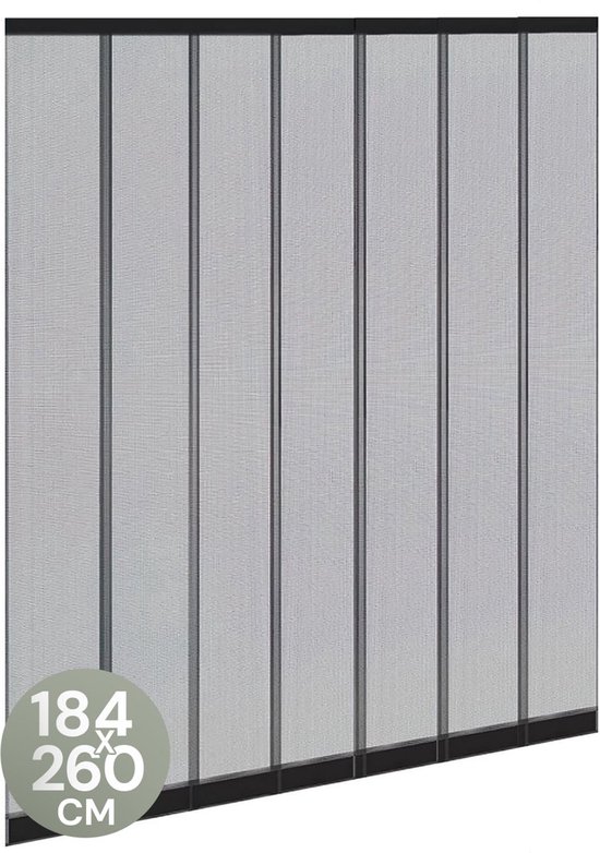 O'DADDY® Vliegengordijn Lamellenhor - 184x260 cm - Deurgordijn - Hordeur - Aanpasbaar Ontwerp - Glasvezel - Deurhor Zwart van Merkloos