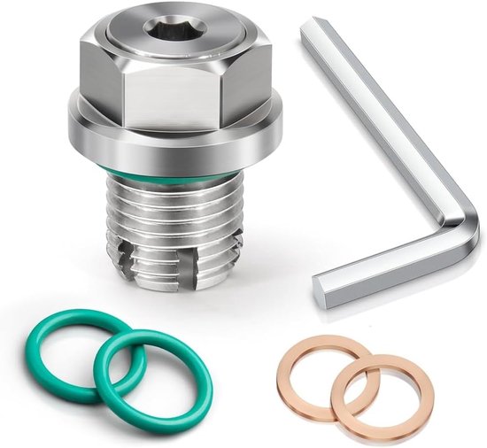 Olie Afvoerplug Reparatiekit - Oliepan Reparatie - Motoronderdelen Repareren - Zelftappend Ontwerp - 1-1.5 X 15mm - Zilver