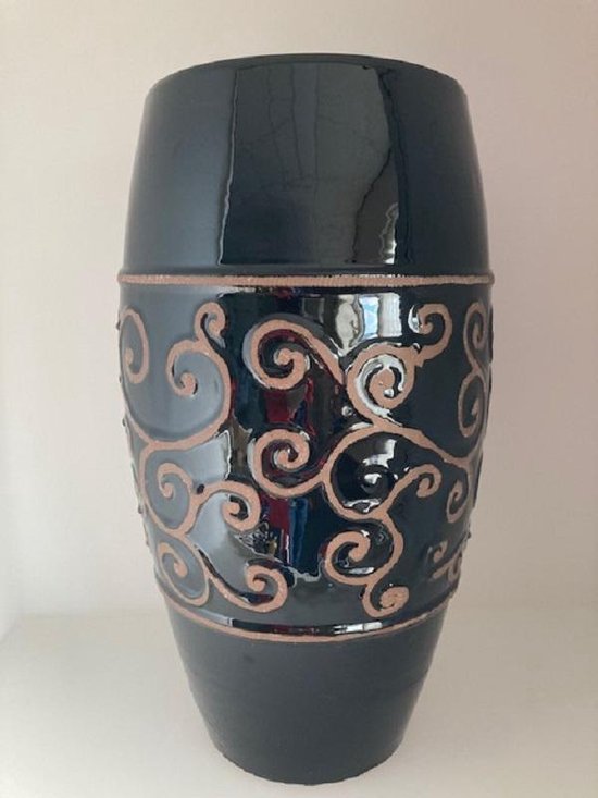 Olielamp / brander - Keramiek - 55 cm hoog - Zwart van Mica Decorations