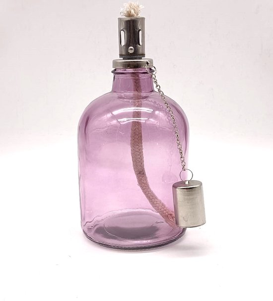 Olielamp - Lila - Glas - Woonkamer decoratie van By-Boo
