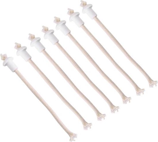 Olielamp lont - Houder - Keramiek - Flessen (12 tot 20mm) - 7 stuks van Merkloos