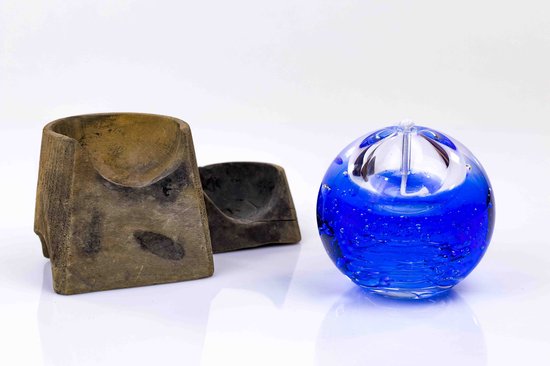 Olielamp lont - Olielamp glas - Olielamp binnen - Olielampjes voor op tafel - Oceaan Blauw van Gusta