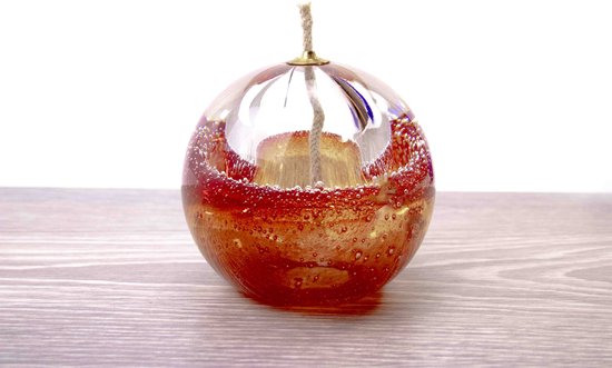 Olielamp lont - Olielamp glas - Olielamp binnen - Olielampjes voor op tafel - Rood van Merkloos
