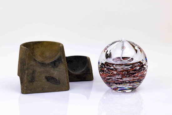 Olielamp lont - Olielamp glas - Olielamp binnen - Olielampjes voor op tafel - Zwart Rood van SWYRL