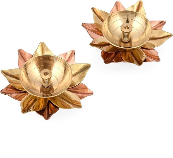 Olielamp Messing Deep Diya Indiase olielamp Diwali Pooja Lamp Akhand Lotus Diya (2)