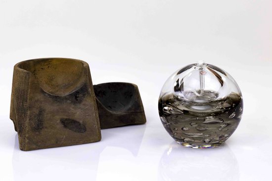 Olielamp met lont - Olielamp glas - Olielamp binnen - Olielampjes voor op tafel - Smoke van Mona Liza