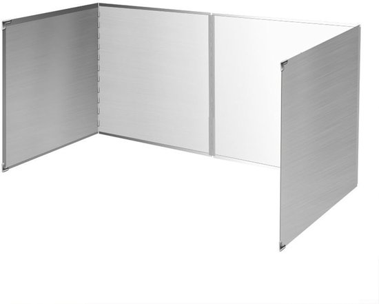 Oliescherm Spatbord - Keuken Bescherming - Vet Spetters Vangen - Opvouwbaar Roestvrij Staal - 29x40cm 4 Plakjes - Zilver