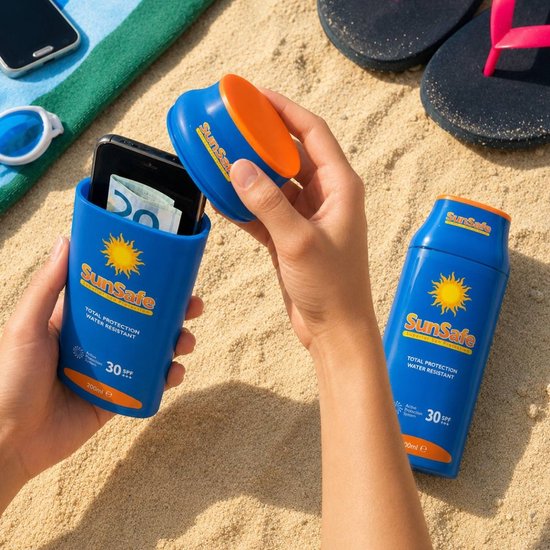 Oliphant- Sun Safe - Zonnebrandfles - Verborgen Opbergruimte - Waterdicht - Duurzaam Plastic
