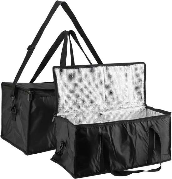 OmGoods - Dailygoody - Grote Bezorgtas - Isolerend - Perfect voor Voedsel - Zwart - Koeltassen voor Picknicks - Geschikt voor Levering - Pizza Levering Zakken