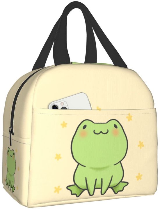 Omgoods - Schattige Frog Cartoon Insulated Lunch Bag - Herbruikbare Koeltas voor Picnic en Werk
