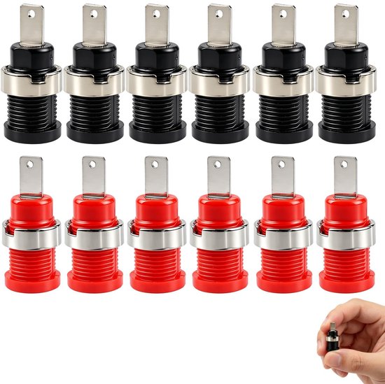 Omgoods - Set van 12 Geïsoleerde Banaanstekkers 4 mm