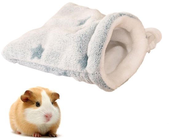 Omgoods- Slaapzak Kleine Dieren - Flanellen Slaapzak - Ademend Gatenontwerp - Trekkoord - Huisdier Verbergzak - Comfortabel en Koudebestendig - Dierenbed