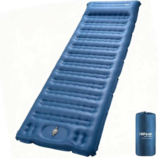 Omgoods - Ultralichte Camping Slaapmat met Kussen en Voetpomp - 12 cm Dikte