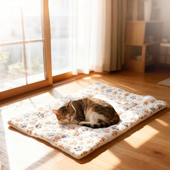 Omgoods - Zachte Fleece Huisdier Slaapmat - Dubbelzijdig en Warm voor Katten en Honden