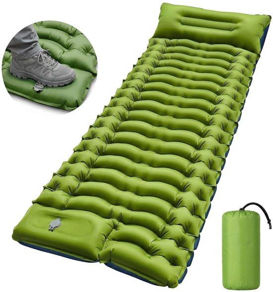 Omgoods - Zelfopblazende Campingmat met Kussen - Comfortabel voor Buiten