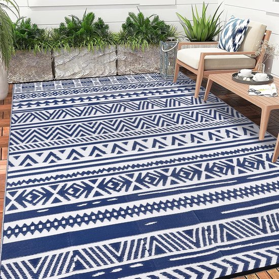 Omkeerbaar Buitentapijt 270 x 360 cm - Duurzaam en Waterbestendig - Ideaal voor Buiten en Camping