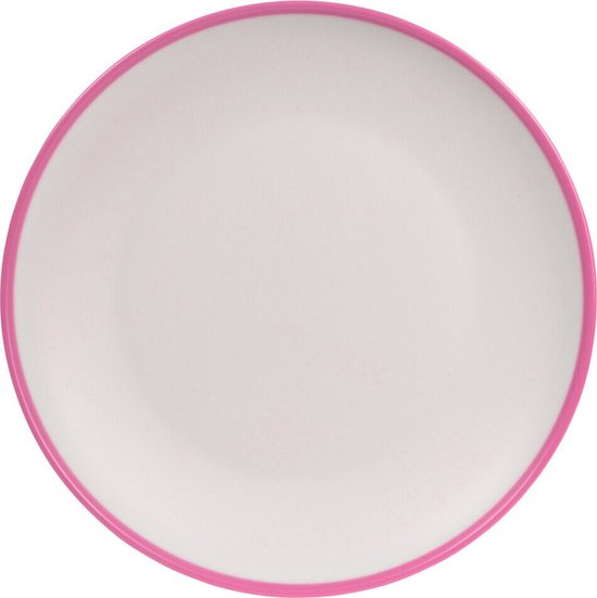 Onbreekbare kunststof/melamine roze ontbijt bordjes 28 cm voor outdoor/camping/picknick/strand van Amuse