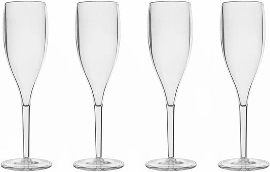 Onbreekbare Plastic Glazen - Herbruikbare Bekers - Buiten Drinken - Vrijwel Onbreekbaar - 180ml - Transparant