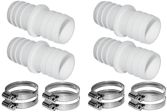 ONF3 - Slangkoppelingen - Universele zwembadslangadapter - 32 mm tot 38 mm - Roestvrijstalen slangklemmen - Duurzaam kunststof - Geschikt voor t...
