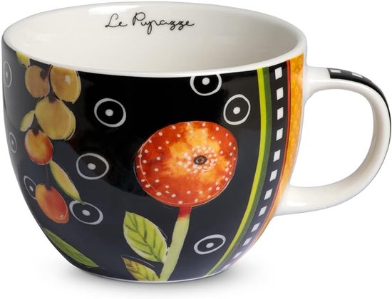 Ontbijt beker - Grote mok - Warme dranken - Magnetronbestendig vaatwasbestendig - 600 milliliter - Zwart