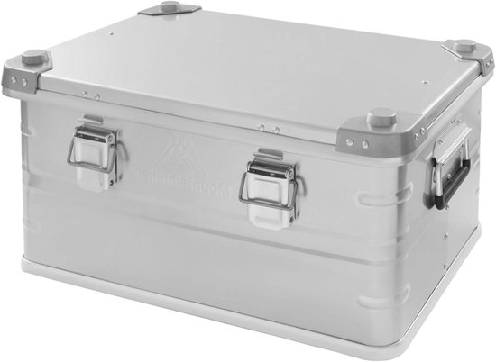 Opbergdoos Aluminium - Aluminium kist - Camping organiseren - Afsluitbaar met deksel - 50 liter - Zilver