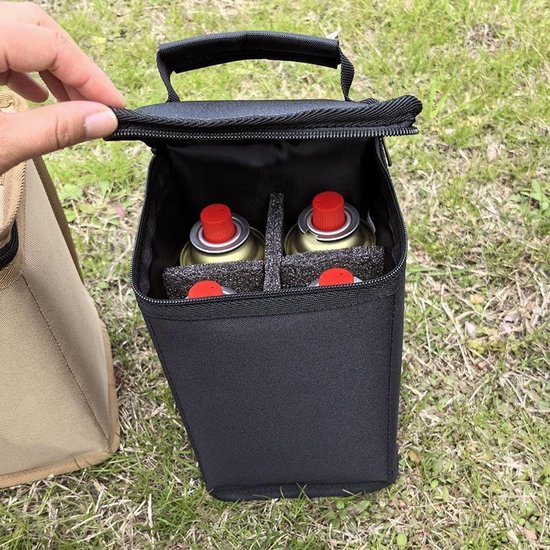 Opbergtas Gas Cilinder - Camping Container - Outdoor Koken - Opvouwbaar Ontwerp - 24x16x16cm - Zwart