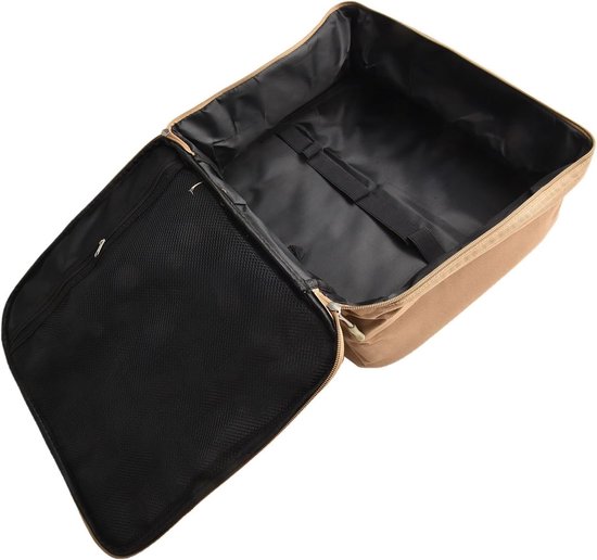 Opbergtas Gastank - Draagkoffer Cilinders - Outdoor Koken - Verwijderbare Dividers - 35 x 32.5 cm - Geel