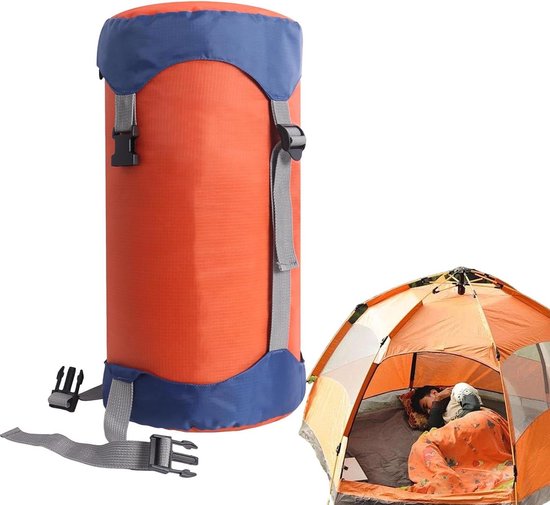 Opbergzak Compressie - Kledingzak - Kamperen Reizen - Waterafstotend Materiaal - 15L Capaciteit - Oranje