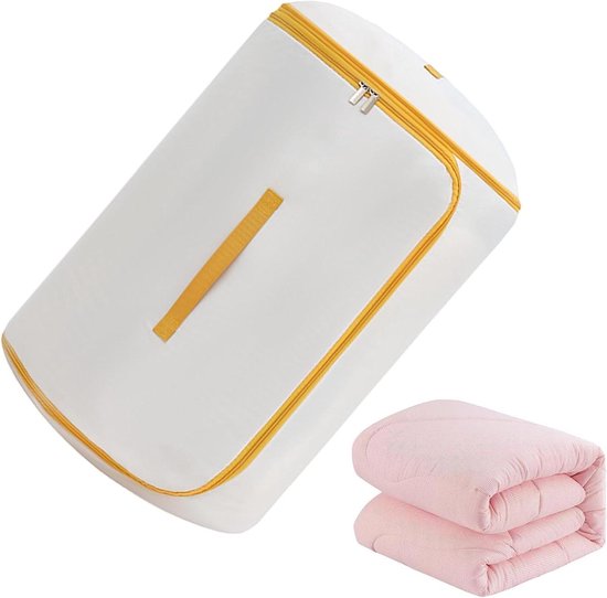 Opbergzak Dekbed - Kleding Opberger - Ruimte Besparen - Dubbele Rits - 50x34 cm - Geel