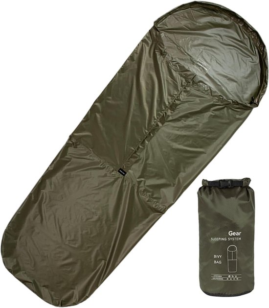 Opbergzak Slaapzak - Slaapzakhoes Isolatie - Kamperen Buiten - Waterdichte Bescherming - 85 x 220 cm - Leger Groen