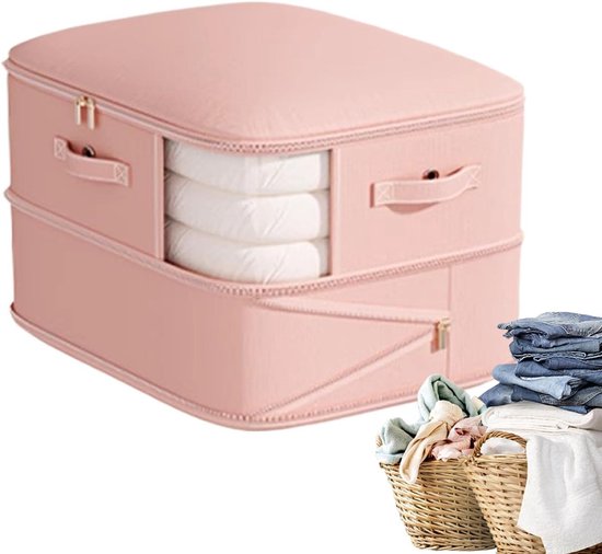 Opbergzak - Vacuümzak Kleding - Ruimte Besparen - Dubbellaags Compressie - 54 x 42 x 30 cm - Roze