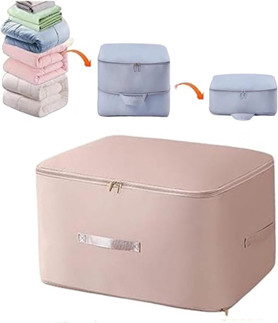 Opbergzak Zelf-Compressie - Kledingzak Dekbed - Ruimte Besparen - Geen Vacuüm Nodig - XL 54x42x60cm - Roze