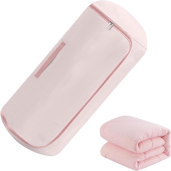 Opbergzakken - Compressietas Dekbed - Ruimte Besparen - Vacuüm Technologie - 25x25x2 cm - Roze van Merkloos
