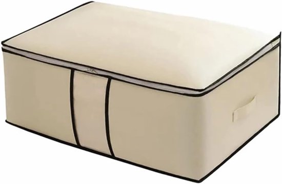 Opbergzakken Kleding - Opbergers Organizer - Opbergen Dekbedden - Vouwbaar Non-woven Materiaal - 52x35x16cm - Beige